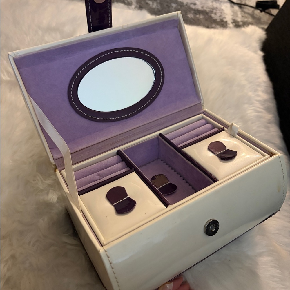 Elegant Cream and Purple Jewelry Box
